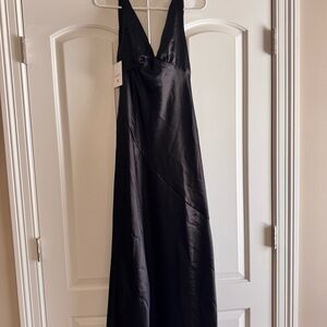 NWT Elegant Black Silky Dress